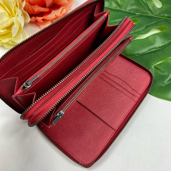 Coach travel wallet red large clutch double zipped - Picture 6 of 8